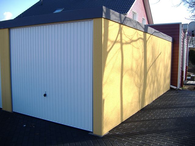 Garage 3,95 x 6,025 x 2,35m Garagen Fertiggarage mit verputzte
